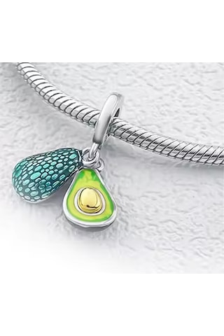 Fubena Avokado Çift Sallantılı Charm Gümüş