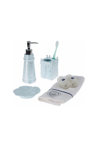 DENİZ FENERİ MAVİ MODEL 3 LÜ BANYO SETİ Mavi