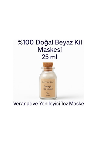 Veranative Gözenek Sıkılaştırıcı ve Siyah Nokta Karşıtı Doğal Bentonit Toz Kil Maskesi 25 ML