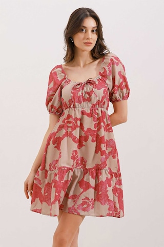 Bigdart 2351 Kloş Poplin Elbise - D. Fuşya 001