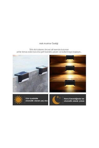 Zhltools Solar Güneş Enerjili Merdiven Lambası 4 Adet Siyah