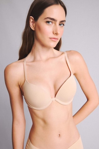 Defacto Micro Kaplı Full Push Up Balenli Tişört Bra T8478az26spbg314 Bej-bg314