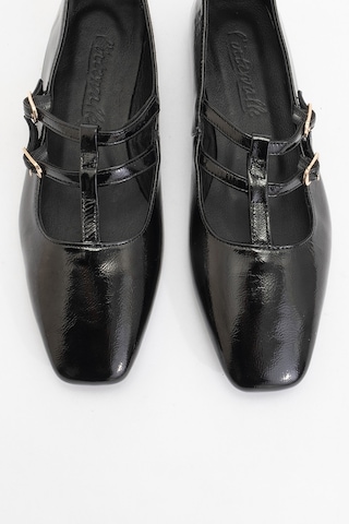 Luvishoes Luvi Shoes Starlıng Siyah Rugan Hakiki Deri Kadın Babet Ayakkabı Siyah Rugan