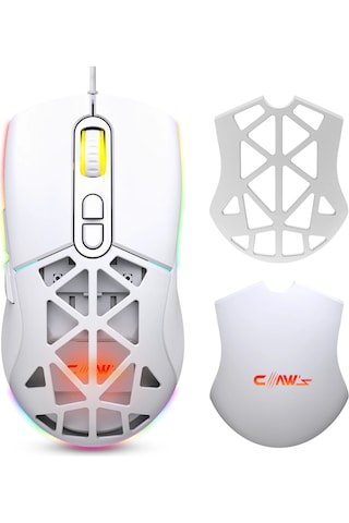 Nexus X1 12800 Dpi Reflex Örgü Kablolu & Değiştirilebilir Kapaklı Gaming Mouse - Beyaz Gm-nexus-s1-w