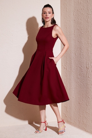 Lela Bayan Elbise 6111963 Bordo Bordo