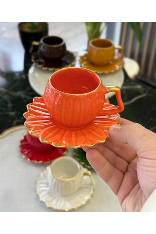 6'lı Daisy Flora Kahve Fincanı Renkli-4757 Çok Renkli