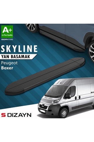 S-dizayn Peugeot Boxer 3 Kısa Şase Skyline Siyah Yan Basamak 203 Cm 2006 Üzeri A+ Kalite