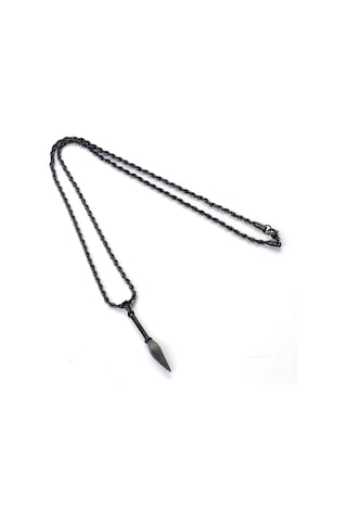 Ok Ucu Siyah Erkek Kolye Çelik Takı Aksesuar K24 T5