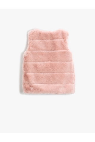 Koton Peluş Yelek Yuvarlak Yaka Kolsuz Somon 3wkg20011aw 3WKG20011AW992 Somon