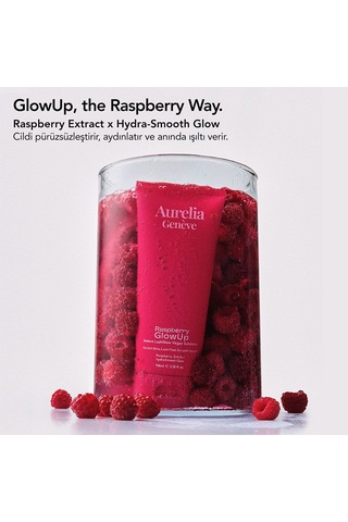Aurelia Geneve Raspberry Glowup Instant Lushglow Vegan Exfoliator 100ml