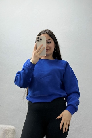Belendir Kadın Bisiklet Yaka 3 İplik Sweat Saks Açık Saks Mavi Belendir Kadın Bisiklet Yaka 3 İplik Sweat Saks Açık Saks Mavi