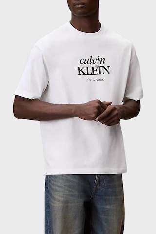 Calvin Klein Erkek T Shirt Lv04rf818g Yaf Beyaz Beyaz