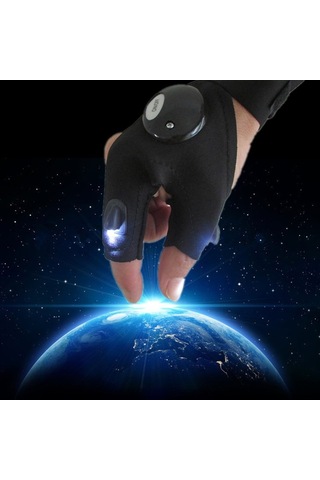 Soulader Çok Fonksiyonlu Led Aydınlatmalı Eldiven, Yüksek Parlaklık Ve Konforlu Pamuk Kumaş İle Açık Hava Sporları İçin Pratik Ve Kullanışlı El Feneri Eldiveni Siyah