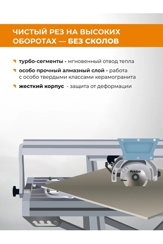 Rage Seramik Granit İçin Elmas Kaplamalı Turbo Segmentli Disk 116x20 Mm 389781026