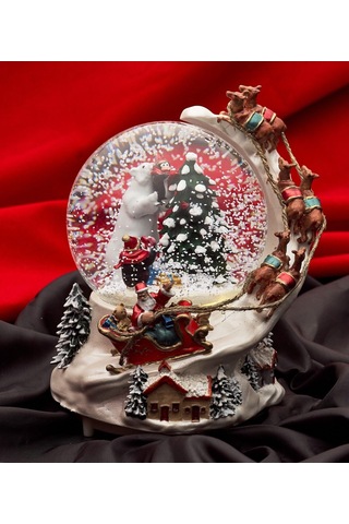 Sedefli El Boyaması, Müzikli Ve Kendinden Üflemeli,uçan Geyikler, Noel Kar Küresi.