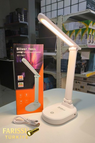 Silver Toss St-7901 30 Smd Led Şarj Edilebilir Ayarlanabilir Masa Lambası Beyaz