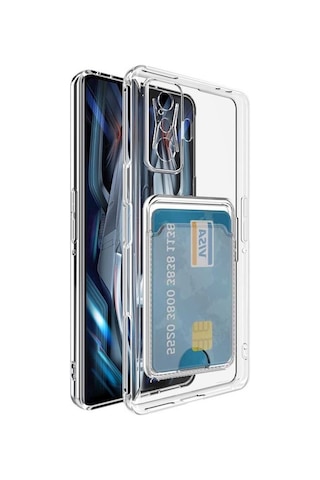 Kvy Xiaomi Poco F4 Gt Kamera Korumalı Kartlıklı Setra Şeffaf Silikon Kılıf