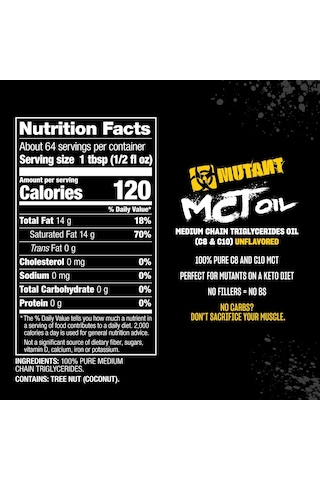 71136086 Mutant Mct Oil Perfect For Keto Or Low-carb Diets With No Trans-fat Coconut Oil 946 Ml Aromasız