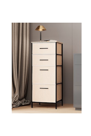 Çok Amaçlı Dolap 4 Çekmeceli Komodin Sehpa Çam 1613