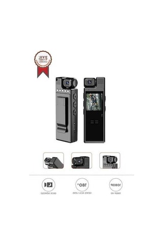 Artfulabode Wifi Vücut Kamerası Siyah Gece Görüşlü 4k Aksiyon Cmr-19 180 Derece Siyah