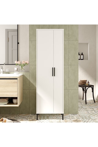Yurudesign Daisy Çok Amaçlı Dolap, Vileda Banyo Dolabı Beyaz Dy1- Çok Renkli