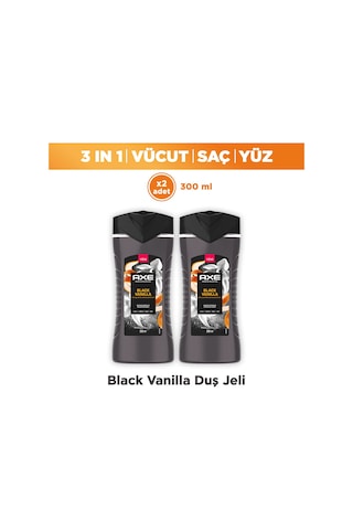 Axe Black Vanilla 3in1 Vücut Saç Yüz Duş Jeli 2 x 300 ML