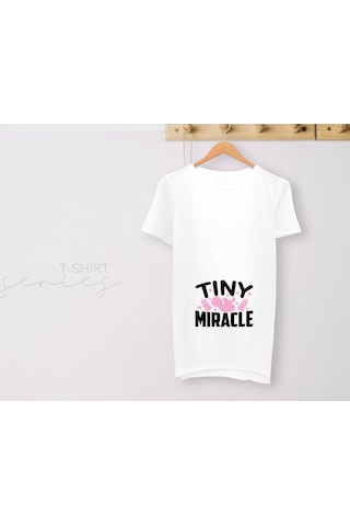 Bk Gift Espri Tasarımlı Beyaz Hamile Tişörtü, Hamileye Hediye, Yeni Anne Hediyesi, Arkadaşa Hediye-12 001