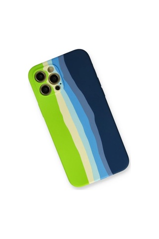 Apple Uyumlu iPhone 12 Pro Max Kılıf Ebruli Lansman Silikon - Yeşil-koyu Yeşil Aklby-bsva58 standart