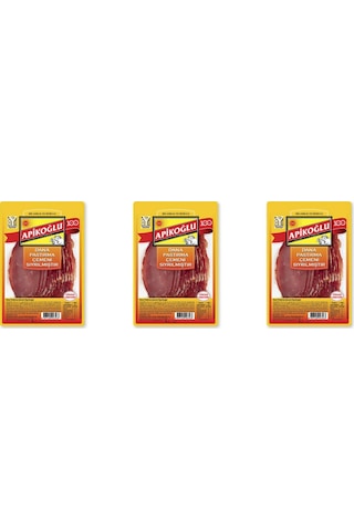 Çemeni Sıyrılmış Dilimli Dana Kontrfile Pastırma 90 Gr. Üçlü Paket Toplam 270 Gr.