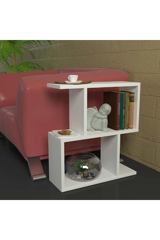 Dekorister Karinus Yan Sehpa Beyaz