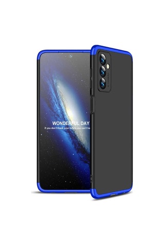 Samsung Uyumlu Galaxy M23 Kılıf Zore Ays Kapak Siyah-Mavi