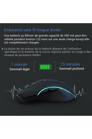 2.4g Kablosuz Bluetooth Fare, Çift Modlu Oyun Faresi 2.4g+5.0 , Şarj Edilebilir Sessiz Fare