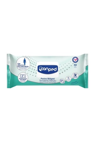 Canped Perine Bölgesi Temizleme Havlusu 50 Li 16'li Paket