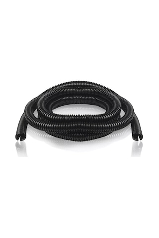 7mm Kablo Tesisat Gizleme Düzenleme Spiral Yarıklı Hortum Siyah Renk 10 Metre