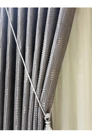 Nivemeshome Meva V-106 Antrasit 1/3 Sık Pileli Fon Perde Apm