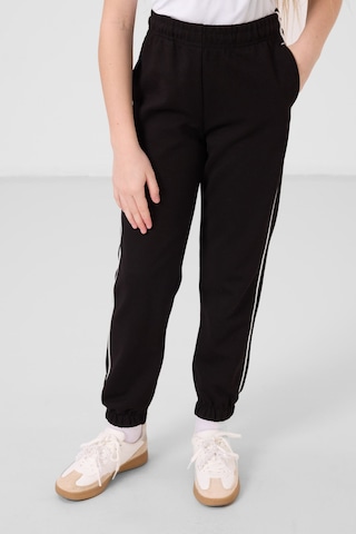 Tommylife Ekru-siyah O Yaka Baskılı Lastik Paçalı Standart Fit Kız Çocuk Eşofman Takım - 75186 Ekru/sıyah Ekru - Siyah