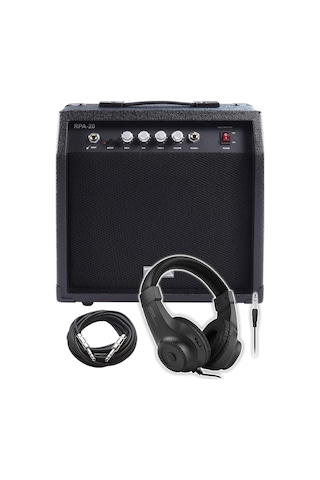 Rpa-20 Bas Gitar Amfisi, 20 Watt, Kulaklık Ve Jak Kablosu Dahil, Siyah