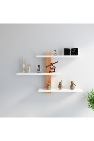 Duvar Rafı Mita Beyaz Turuncu