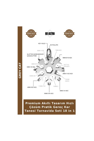 Premium Akıllı Tasarım Hızlı Çözüm Pratik Gereç Kar Tanesi Tornavida Seti 18 İn 1