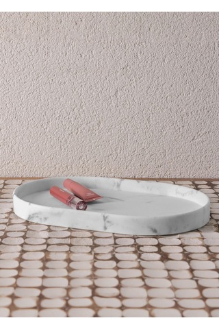 The Mia Marble Banyo Tepsisi Beyaz 30x20x3 Cm Çok renkli