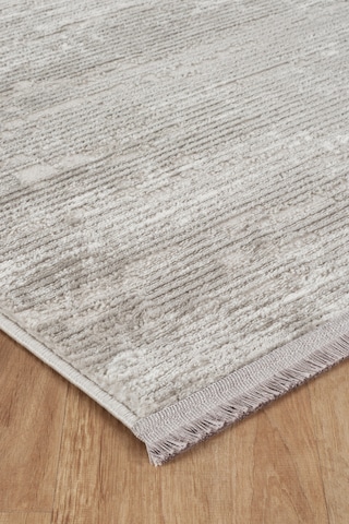 Badelya Home Gri Krem Modern Doğal Taban Saçaklı Özel Ölçü Salon Koridor Mutfak Çocuk Oturma Odası Halısı Yolluk Açık Gri-krem