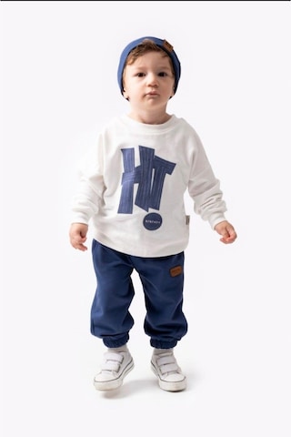 Hi Baskılı Bereli Armalı Oversize Erkek Bebek Takım Lacivert