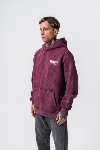 Respire Erkek Dopamine Hit Baskılı Kapüşonlu Oversize Hoodie Vişne Bordo