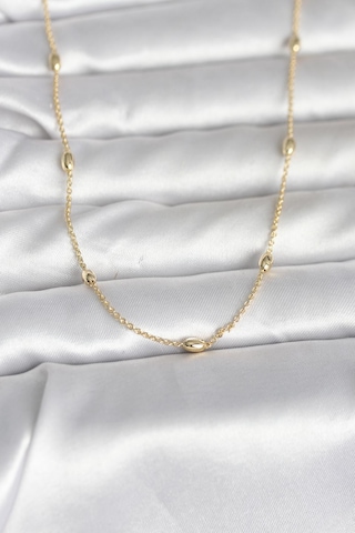 Cm 14k Gold Renk Damla Topçuk Model Zincirli 60 Cm Kadın Kolye Diğer