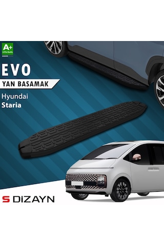 S-dizayn Hyundai Staria Evo Siyah Yan Basamak 233 Cm 2021 Üzeri A+ Kalite