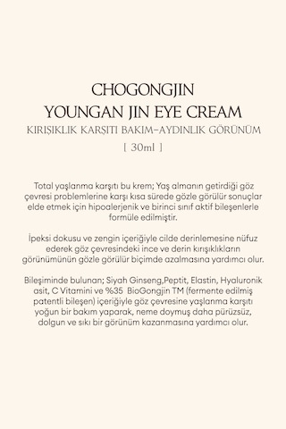 Missha Chogongjin Youngan ve Bakım Sunan Göz Kremi 30 ML