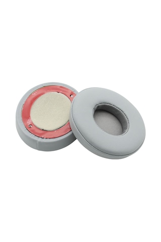 Youmex Beats Solo 2/3 Uyumlu Protein Deri Hafıza Köpük Yerine Konulabilir Kulaklık Örtüsü Gri Gri