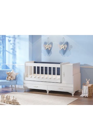 Karyola Olabilen Sallanır Beşik + Uyku Setli + Yatak Beyaz