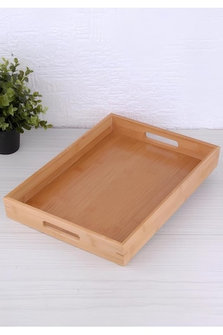 Balsa Bambu Tepsi Büyük Boy Premium 40x30 Cm Tex4030 Kahverengi
