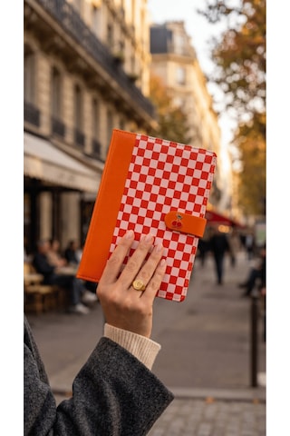 Defteri Kirazlı Turuncu Defter Magnetli Kapak Not Defteri & Ajanda A5 - 96 Sayfa - Çizgili